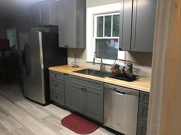 Kitchen has all pots, pans, plates, cups, silverware, etc. Dishwasher, Fridge, washer and dryer stay.