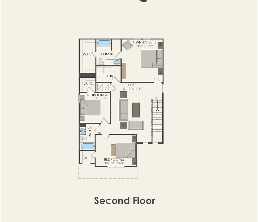 Second Floor 4 br 3 ba
