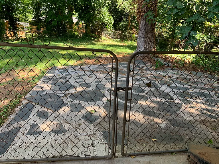 Fenced in back yard.