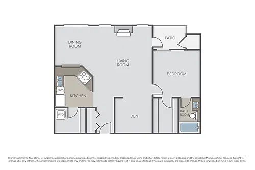 Floor plan Bayfront + Den