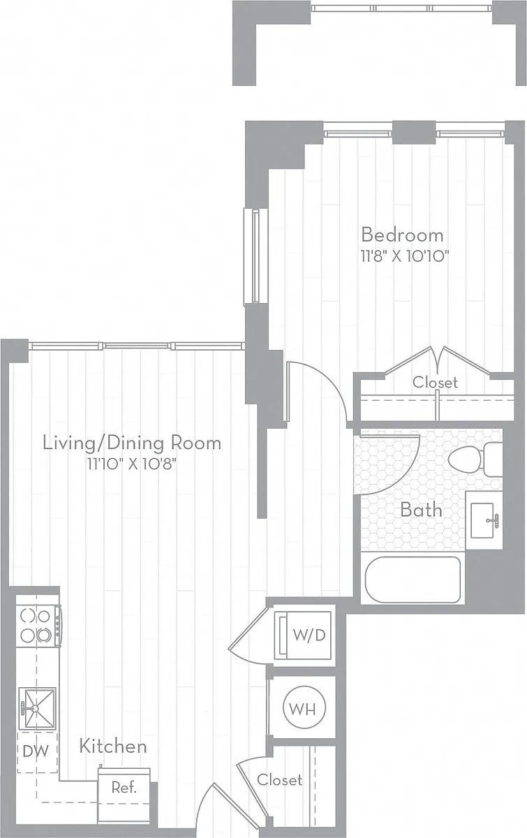 Floor plan 1 Bed/1 Bath-A03