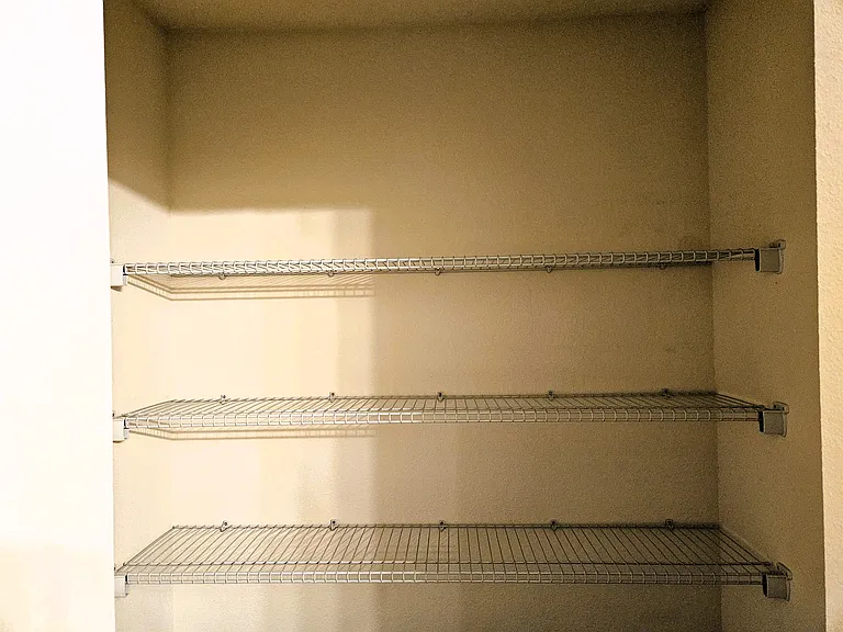 Master bathroom linen closet
