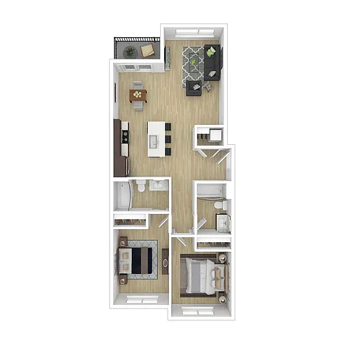 Floor plan 2B-E