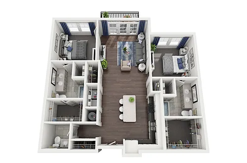 Floor plan B2 ALT - 2 bed 2 bth (4764b2a)