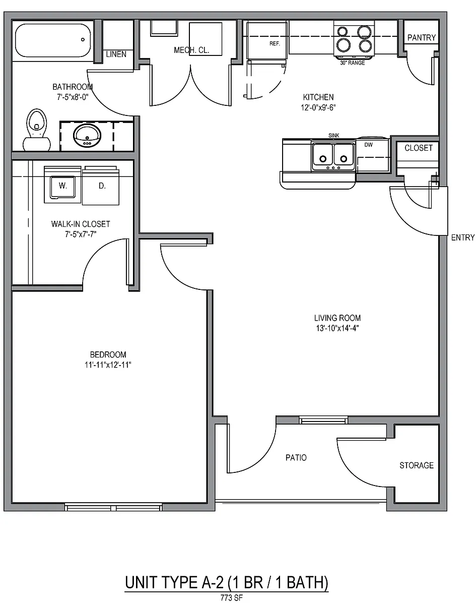 Floor plan 1X1 B