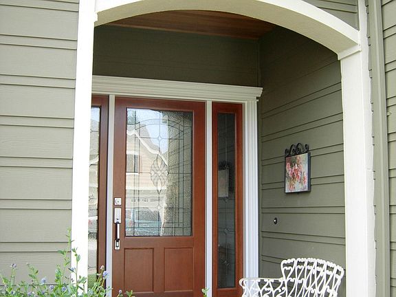 Leaded-Glass Entry with Side Lights