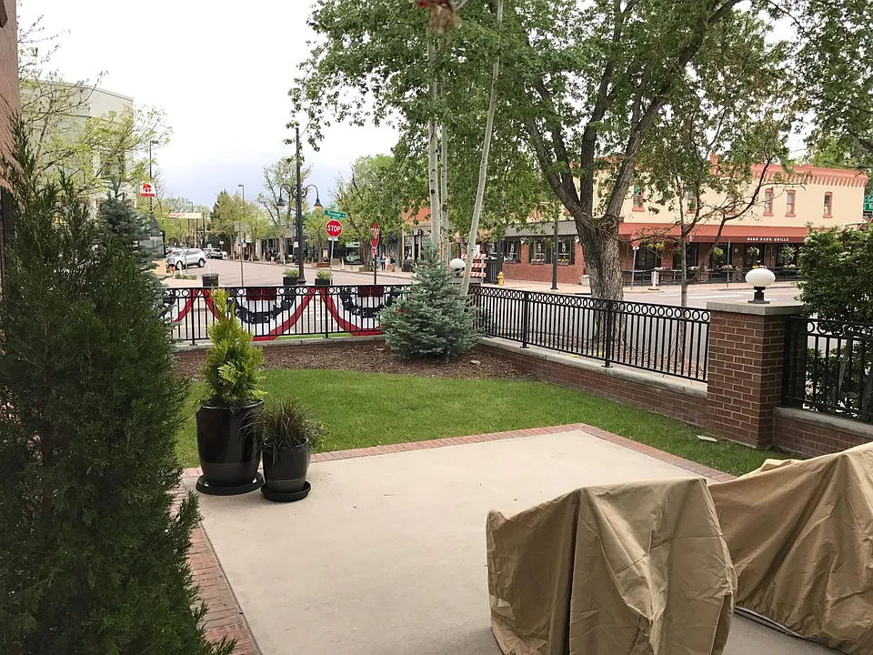 East Patio. Looking down South Gaylord St.