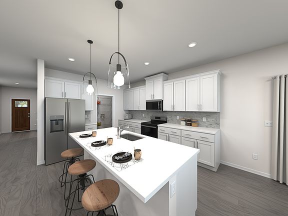 Prep dinner in the kitchen without missing the conversation in the great room.