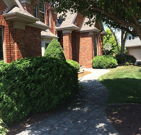 Stamped concrete walk