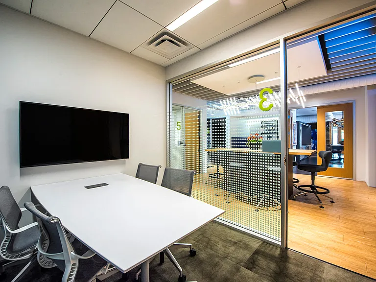 Work centers are equipped with Wi-Fi and large screen TVs