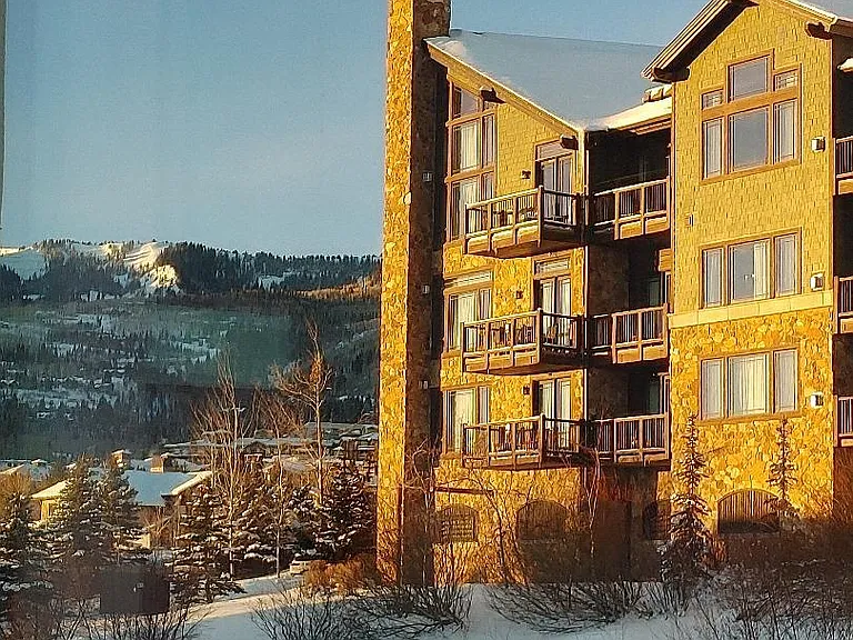View from master bedroom deck, Waldorf Astoria and Park City Mountain Resort