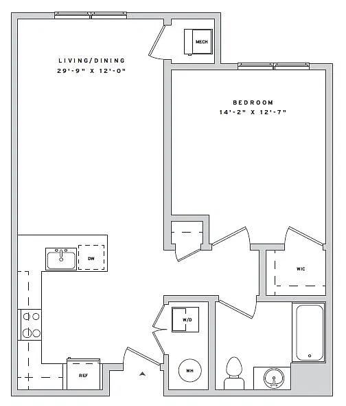 Floor plan 1 Bd 1B