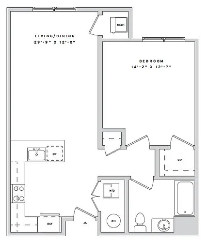 Floor plan 1 Bd 1B