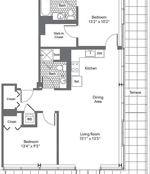 2T floor plan The Hecht Warehouse