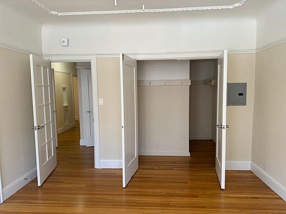 Closet doors and hall entrance