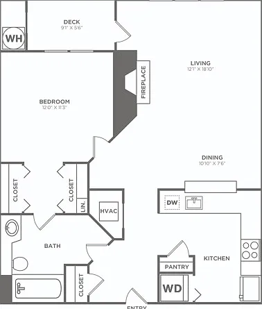 One Bedroom One Bath (755 SF) One Bedroom One Bath (755 SF)