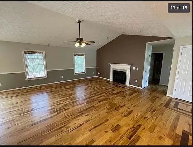 Living area with fireplace