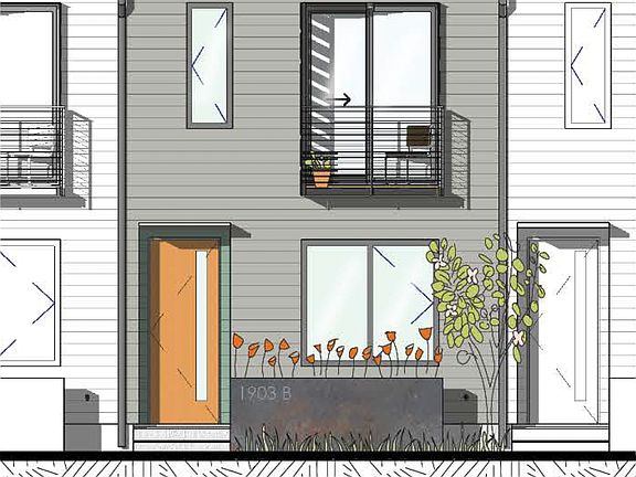 Exterior Rendering - The Clever Townhome