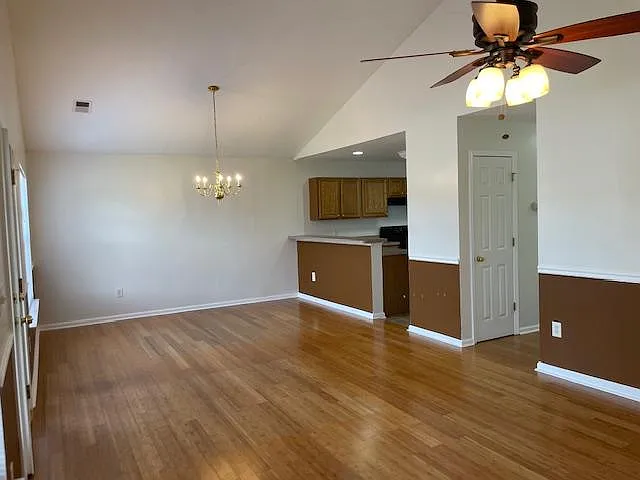 View from corner of living room.
