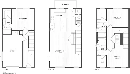 Floor plan 3 Bed/3.5 Bath-TH3