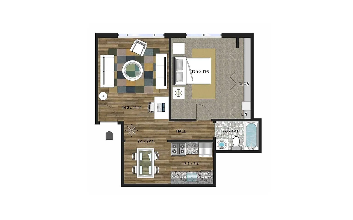 Floor plan One Bedroom A