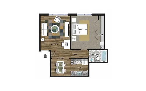 Floor plan One Bedroom A