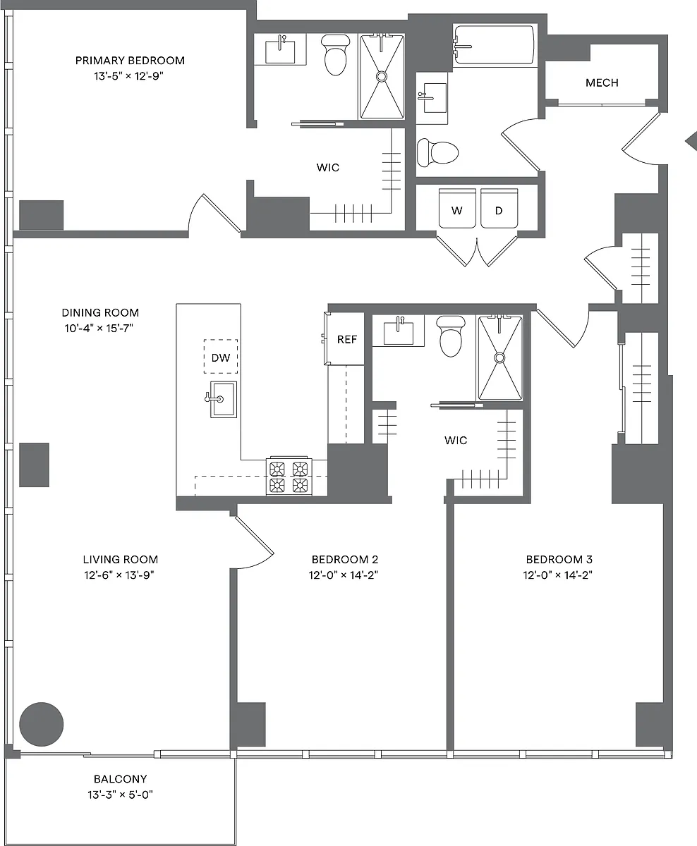 Floor plan 3 Bed/3 Bath_C4