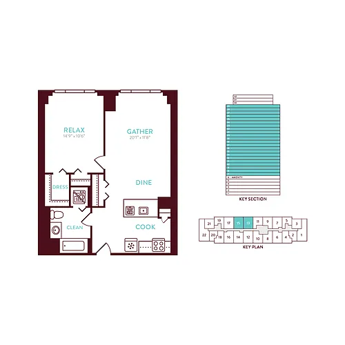 Floor plan 1 Bedroom 1 Bath I