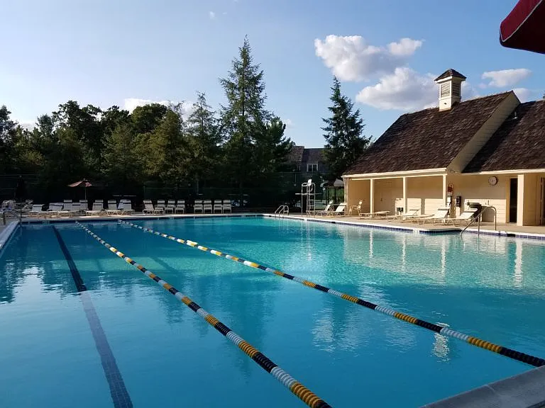 Pool area for summer fun, swimming, fun and sunbathing. Clubhouse with showers.