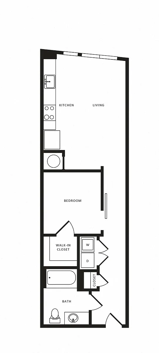 Floor plan 1 Bed/1 Bath-A08 Modern