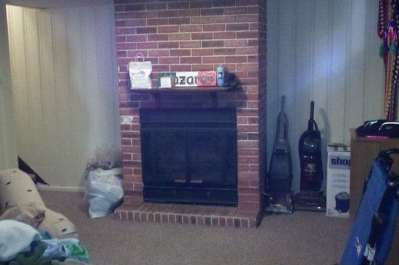 Basement With Fireplace