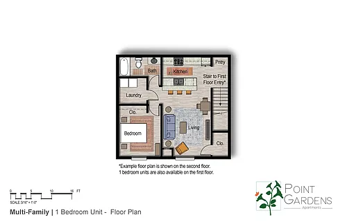 Floor plan 1 Bed 1 Bath 121 Boneset Avenue