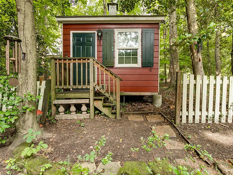 While the charming shed is a lovely focal point, it is not for tenant use.