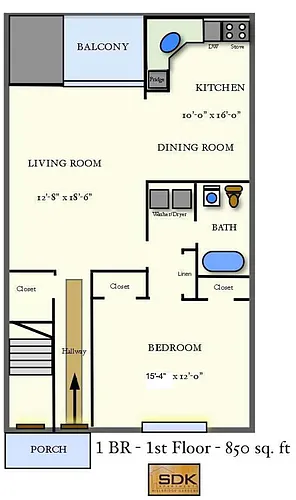 Floor plan One Bedroom One Bath