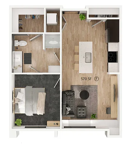 Floor plan 1 Bedroom A