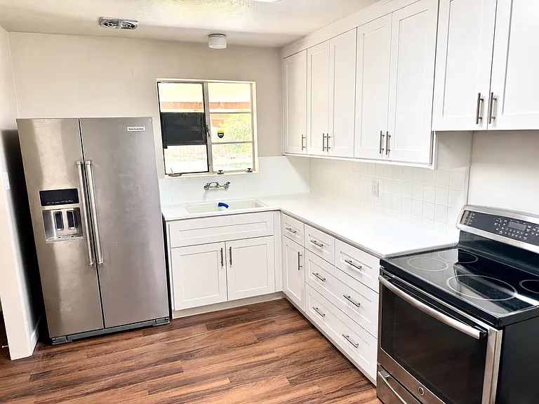 Kitchen with cabinet doors