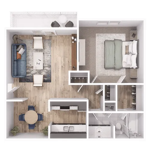 Floor plan A1 - 1Bed, 1Bath