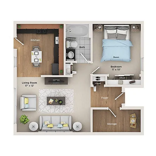 Floor plan 1 Bedroom