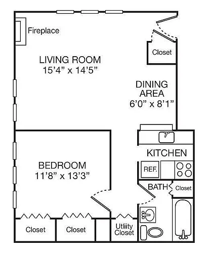 Floor plan 1 Bedroom