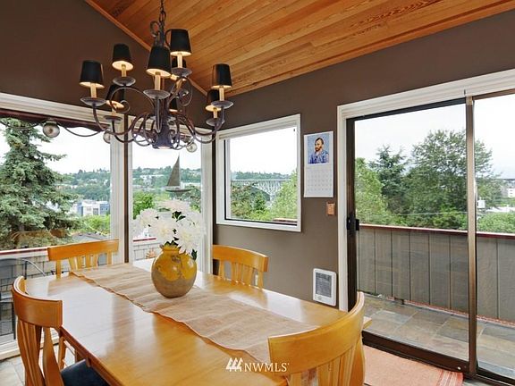 Access to deck with city and water views