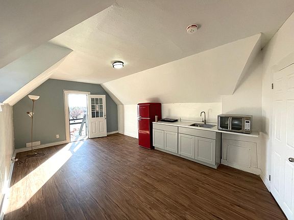 Open area for kitchen/dining/living