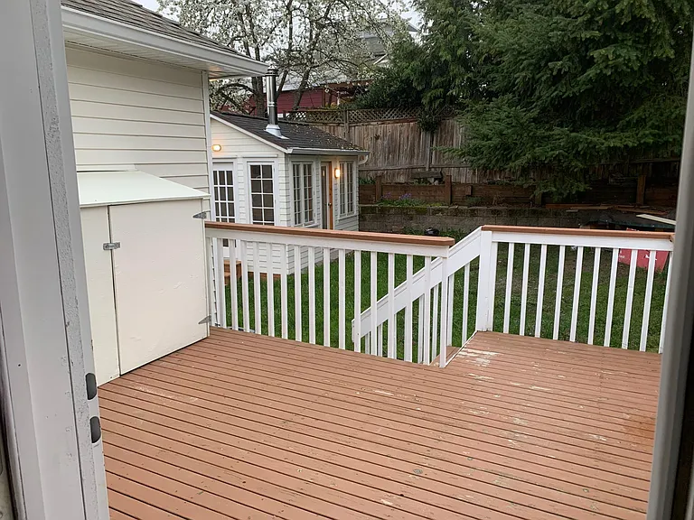 Back deck and yard.