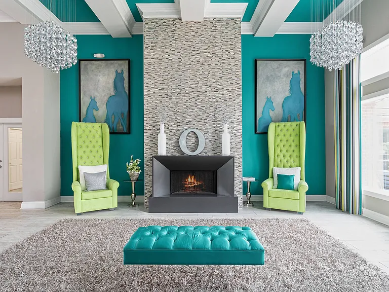 Clubhouse Sitting Area with Fireplace