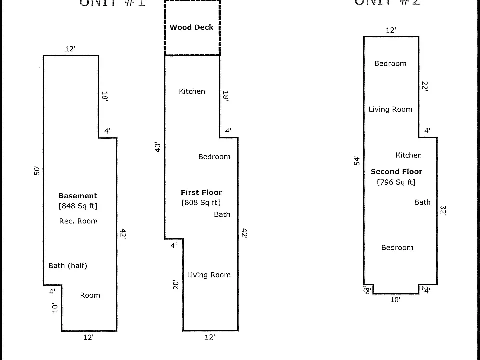 Apt 1 layout. Basement separate.