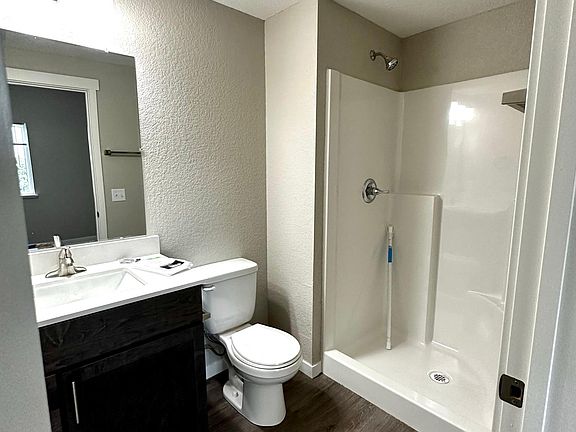 Attached master bathroom.