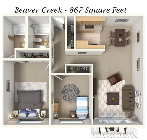 Floor plan Two Bedroom Two Bath