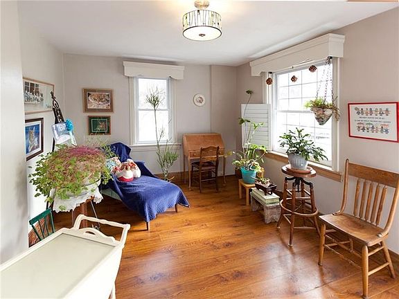 This cozy front study could easily be converted into a bedroom.