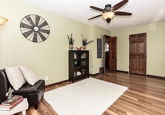 This living room is perfect for gathering together for movie night or watching the big game.