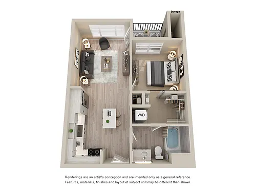 Floor plan 1BD, 1BTH A3