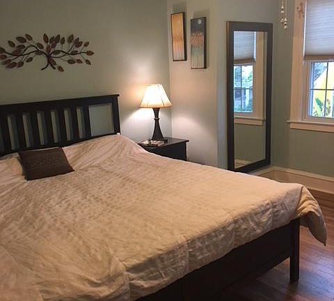 Master bedroom has three new windows. This room has been painted differently now.